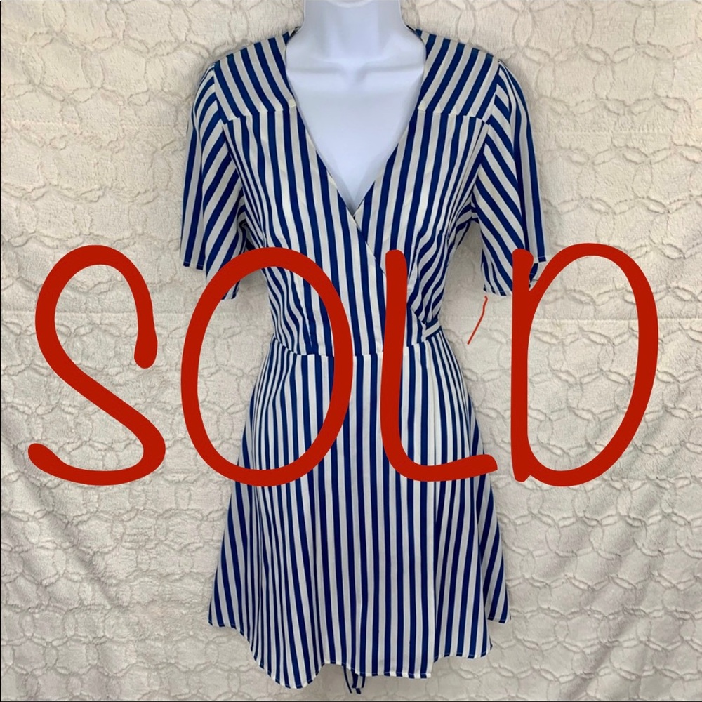 Anthropologie - Family Affairs Striped Wrap Dress